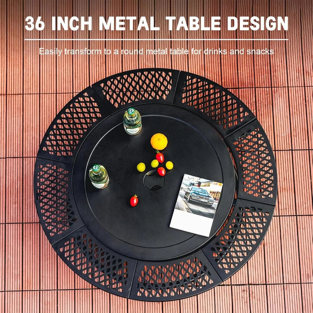 Verdeluxe Outdoor Wood-Burning BBQ Fire Pit With Dual Grills