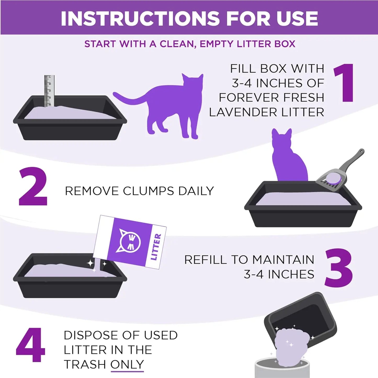 Lavender Scented Clumping Cat Litter For Multi-Cat Odor Control