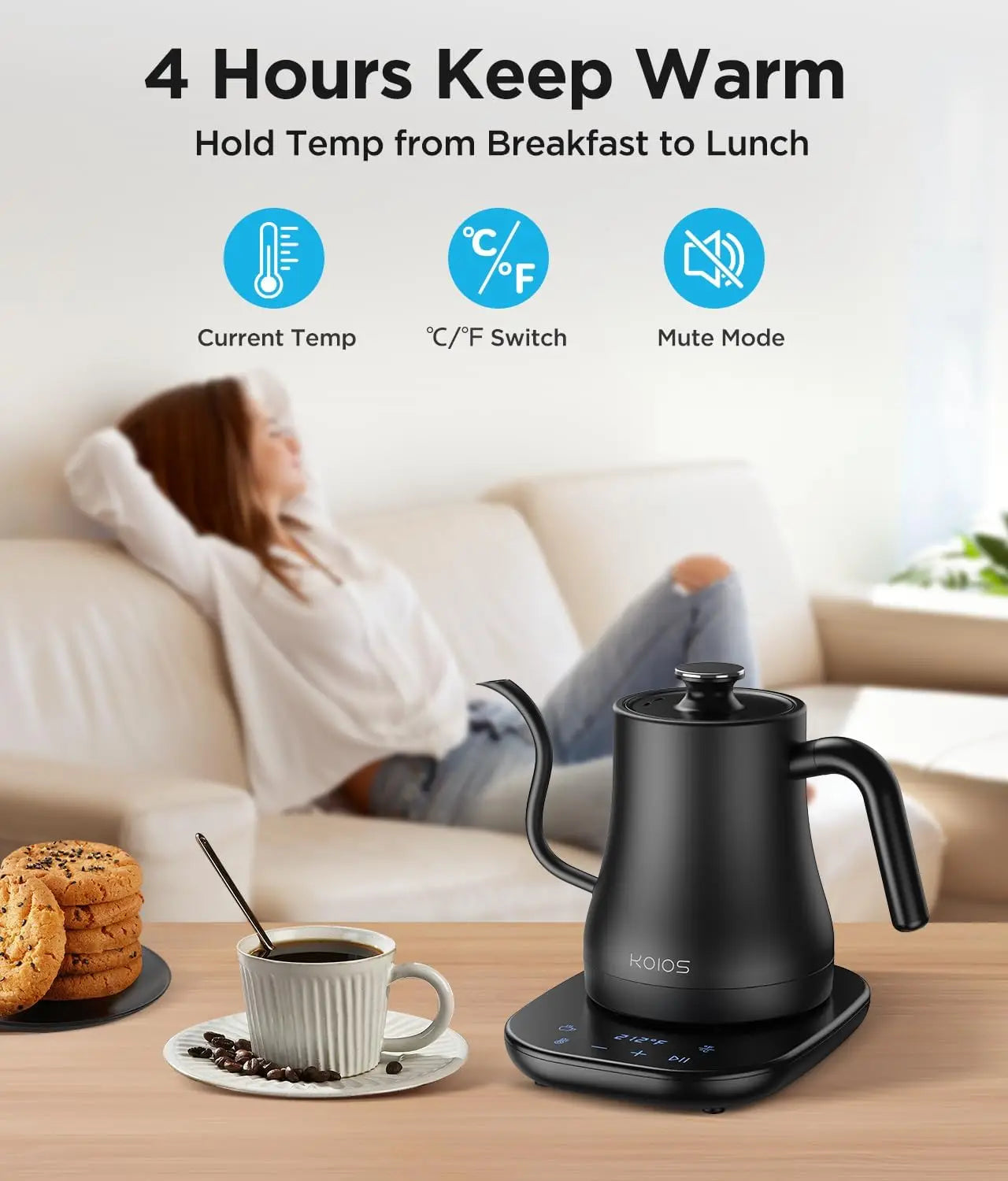 Gooseneck Electric Kettle With Precise Temperature Control
