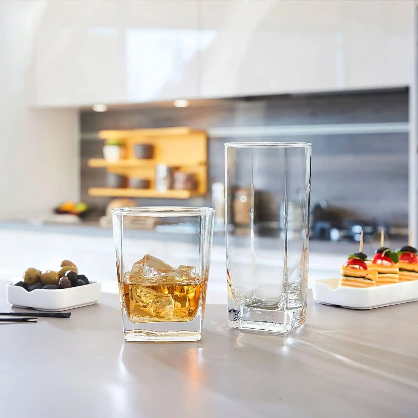 Everyday Drinking Glasses Set 16 Piece Tall And Short Glasses