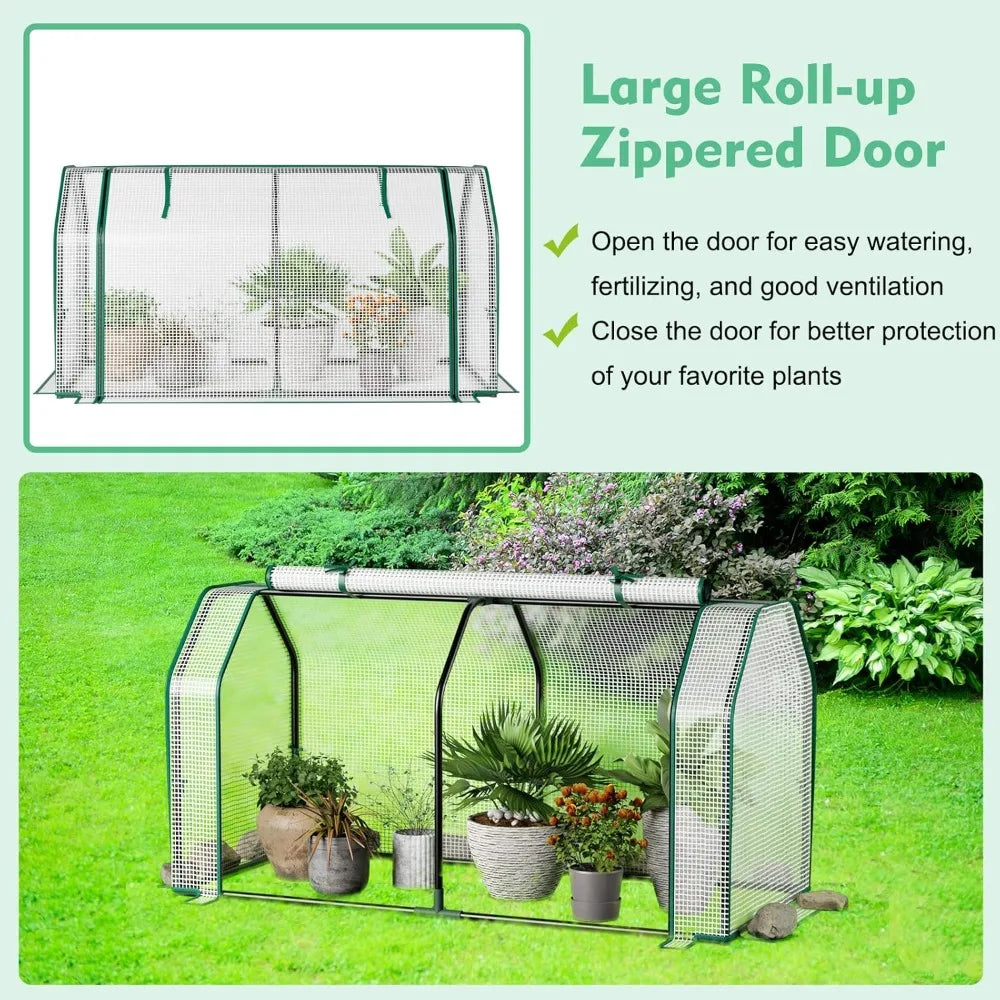 Raised Garden Bed With Greenhouse Cover Wood Planter Box Outdoor