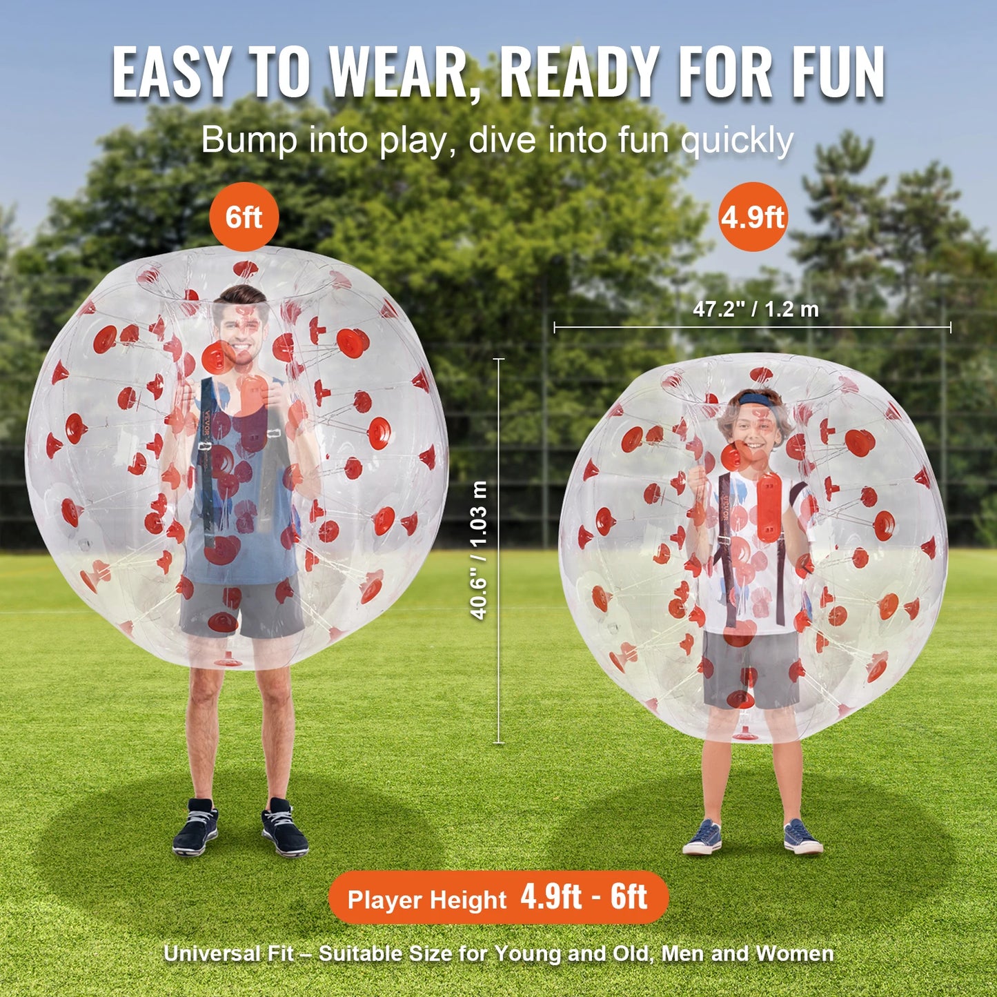 SucceBuy Inflatable Bumper Ball Zorb Balls for Teen and Adult Fun