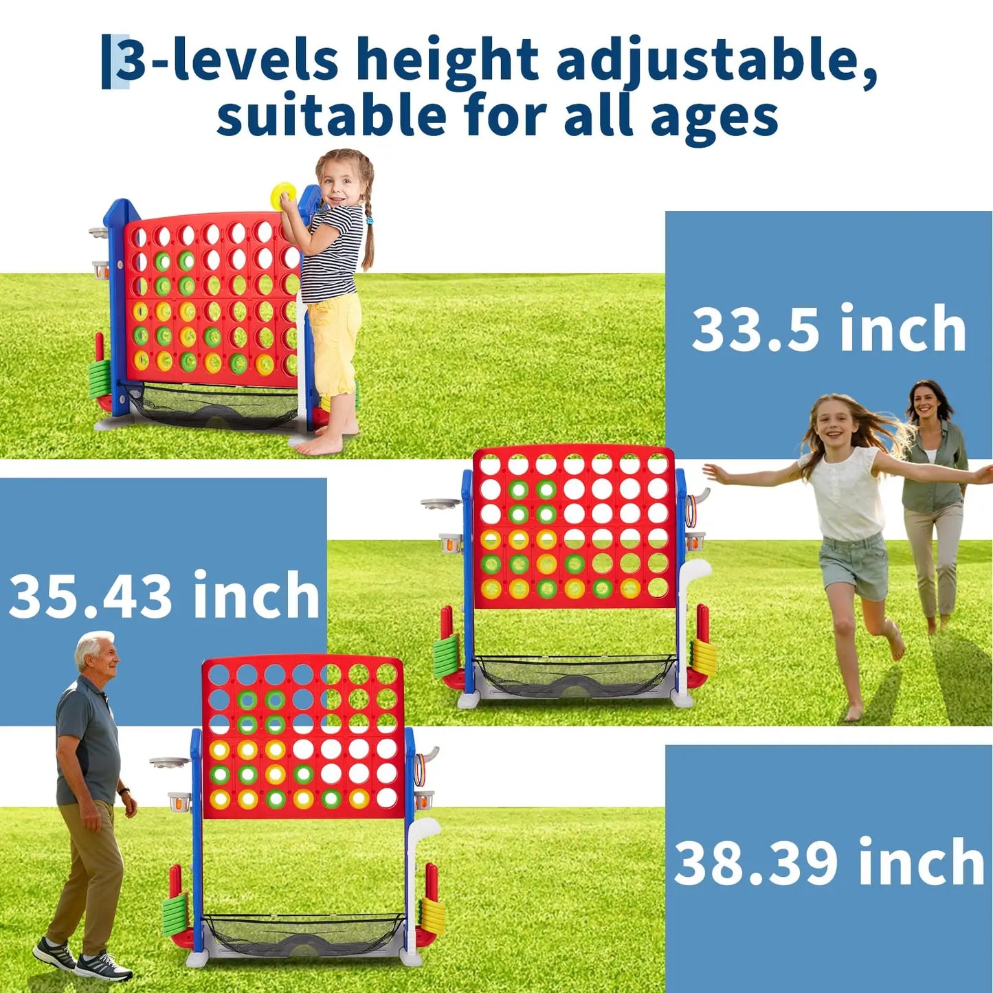 HiMISSCN Giant 4 in 1 Yard Game Set With BasketballHoop