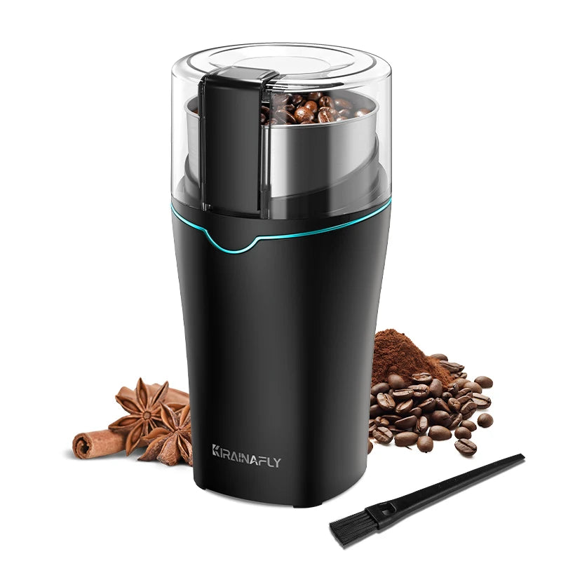 KIRAINAFLY 300W Electric Coffee Grinder With Removable Stainless Steel Cup