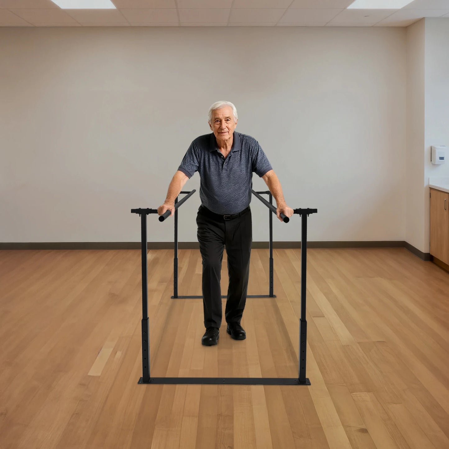 Floor Mounted Walking Assist Bar Adjustable Height & Width 182cm/6ft Length Parallel Bars for Rehabilitation Walking Balance Issues by S And B Enterprise