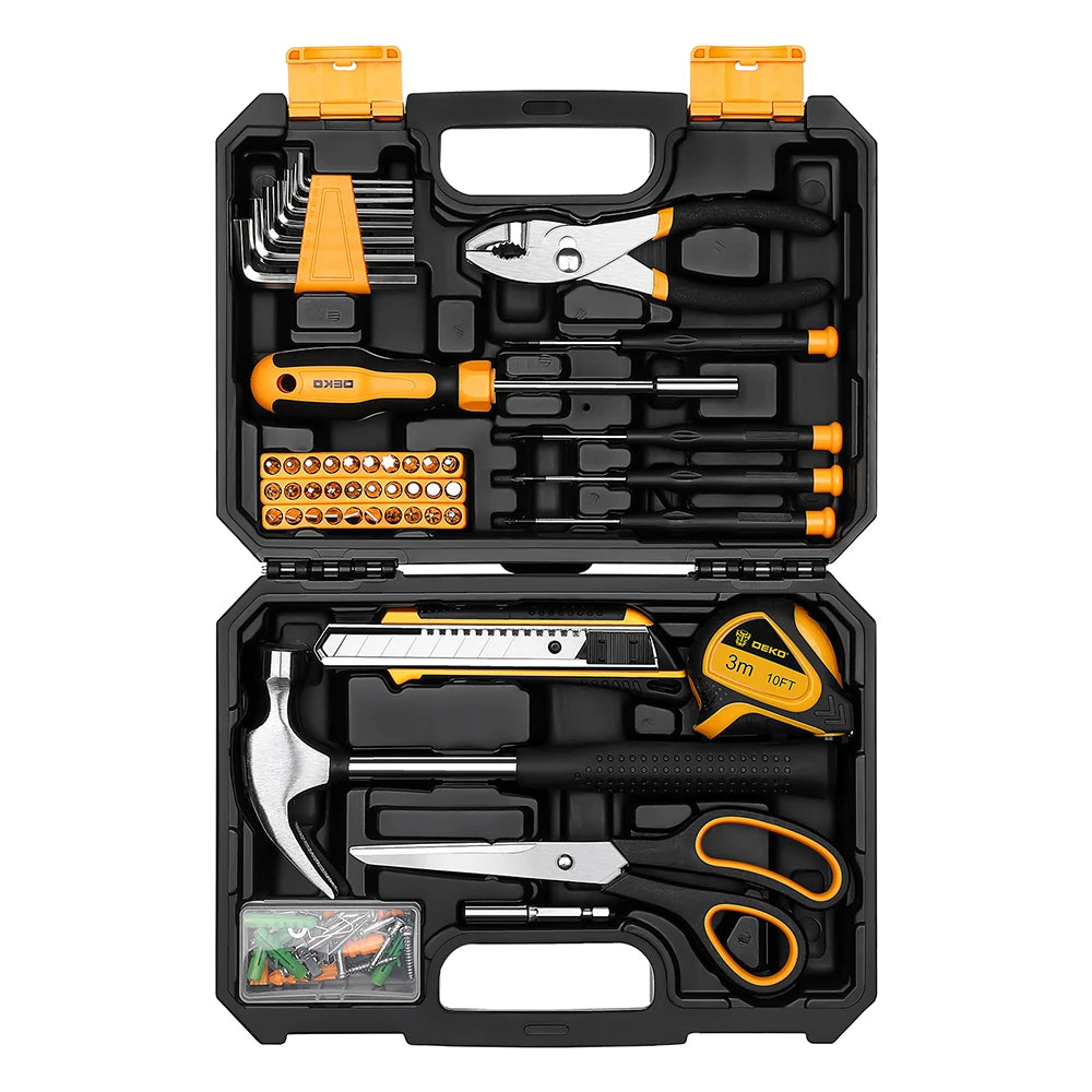 DEKODIY General Household Tool Kit With Plastic Toolbox