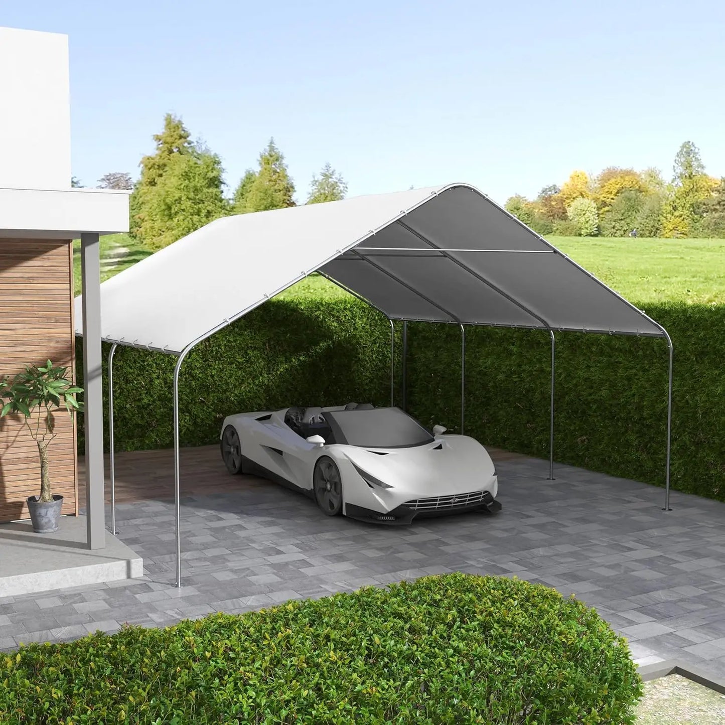 Heavy Duty Carport Canopy Portable Garage With Galvanized Steel Frame by S And B Enterprise