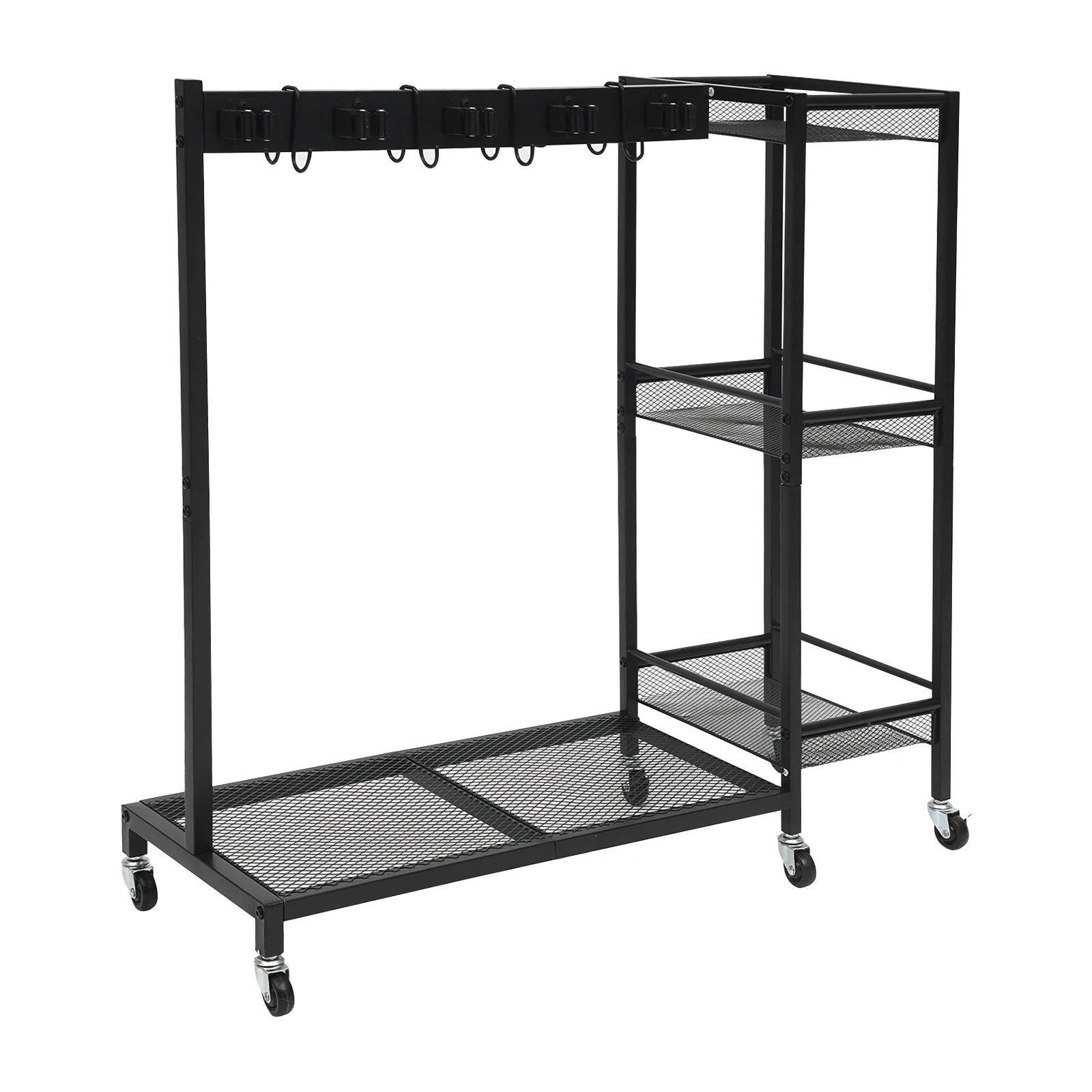 Iron Cleaning Tool Storage Cart On 6 Wheels With Hooks And Shelves by S And B Enterprise