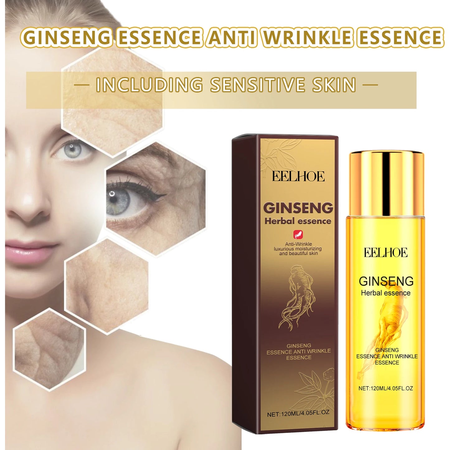 Eelhoe Ginseng Anti Aging Serum Wrinkle Reduction Formula