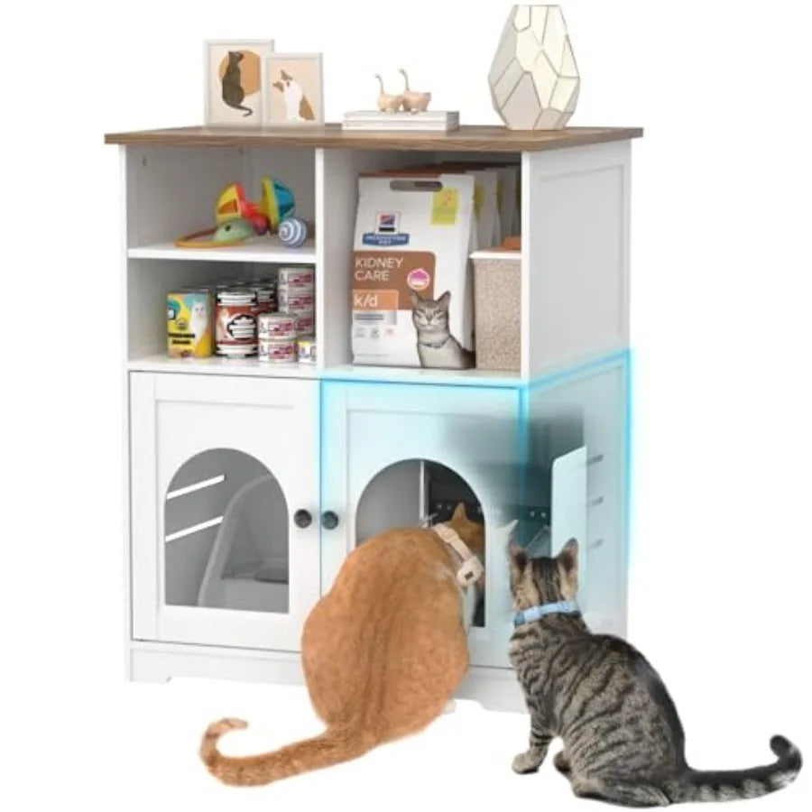 Cat Feeding Station Cabinet For Microchip Feeder Dog Proof Design