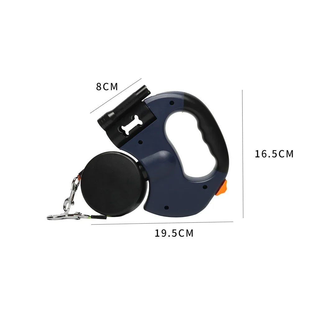 NONECN Auto Retractable Double-Ended Dog Leash With LED Flashlight