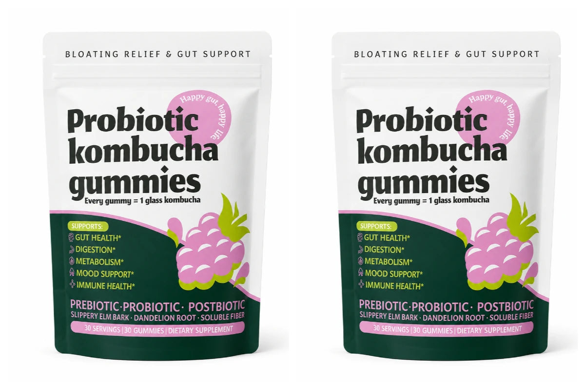 Probiotic Kombucha Gummies Every Gummy 1 Glass Kombucha Prebiotic Postbiotic Digestive Gut Health Vegan Berry Bliss 30 Gummies by S And B Enterprise