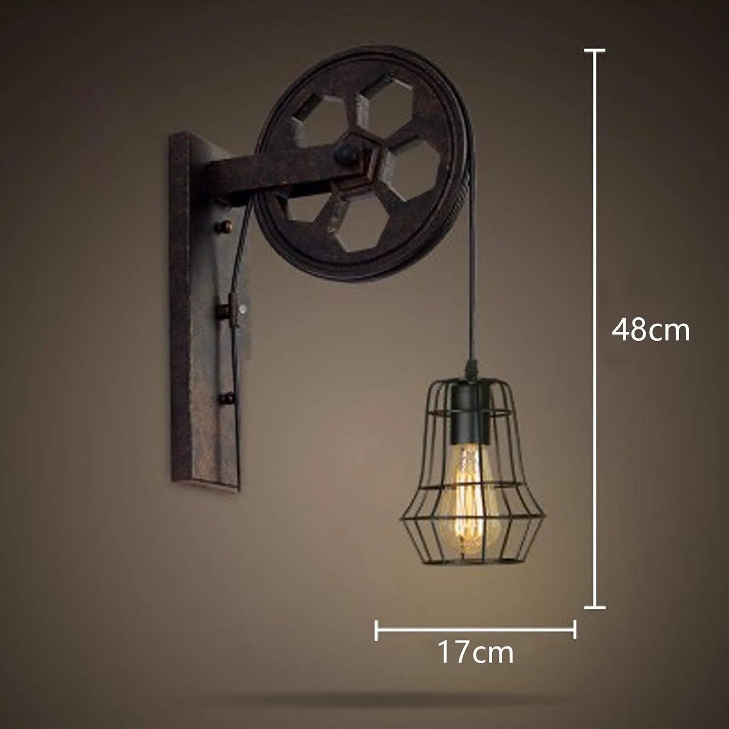 Bymaocar Industrial Wall Sconce Lights Iron Cage Lampshade