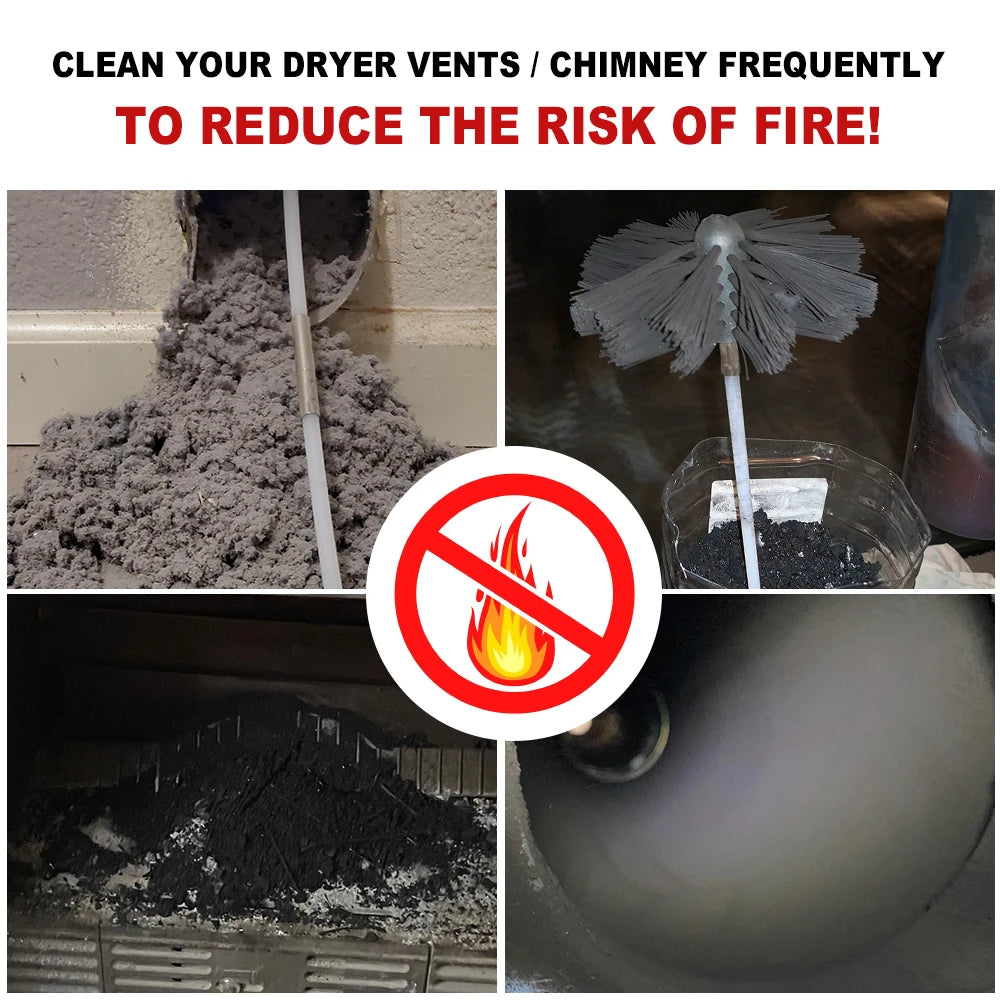 Dryer Vent Cleaning Kit With Flexible Rods And Chimney Brush by S And B Enterprise