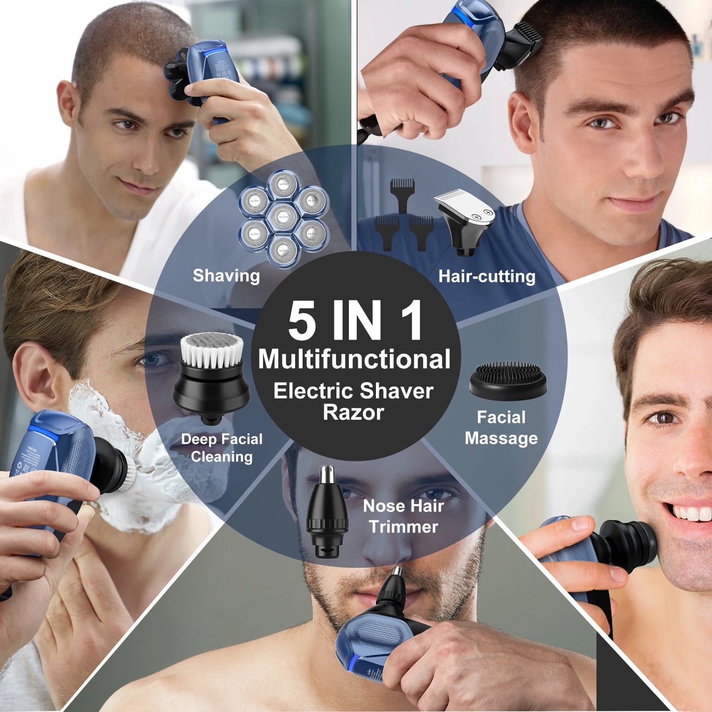 Sejoy 6-In-1 7D Head Shaver Grooming Kit by S And B Enterprise