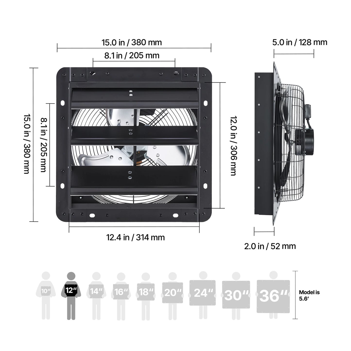 Wall Mounted Shutter Exhaust Fan With Variable Speed Controller Greenhouse