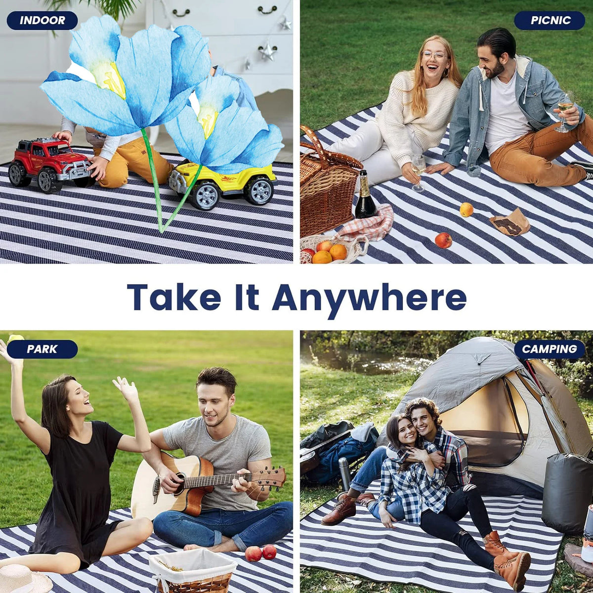 Waterproof Foldable Picnic And Beach Blanket For Camping
