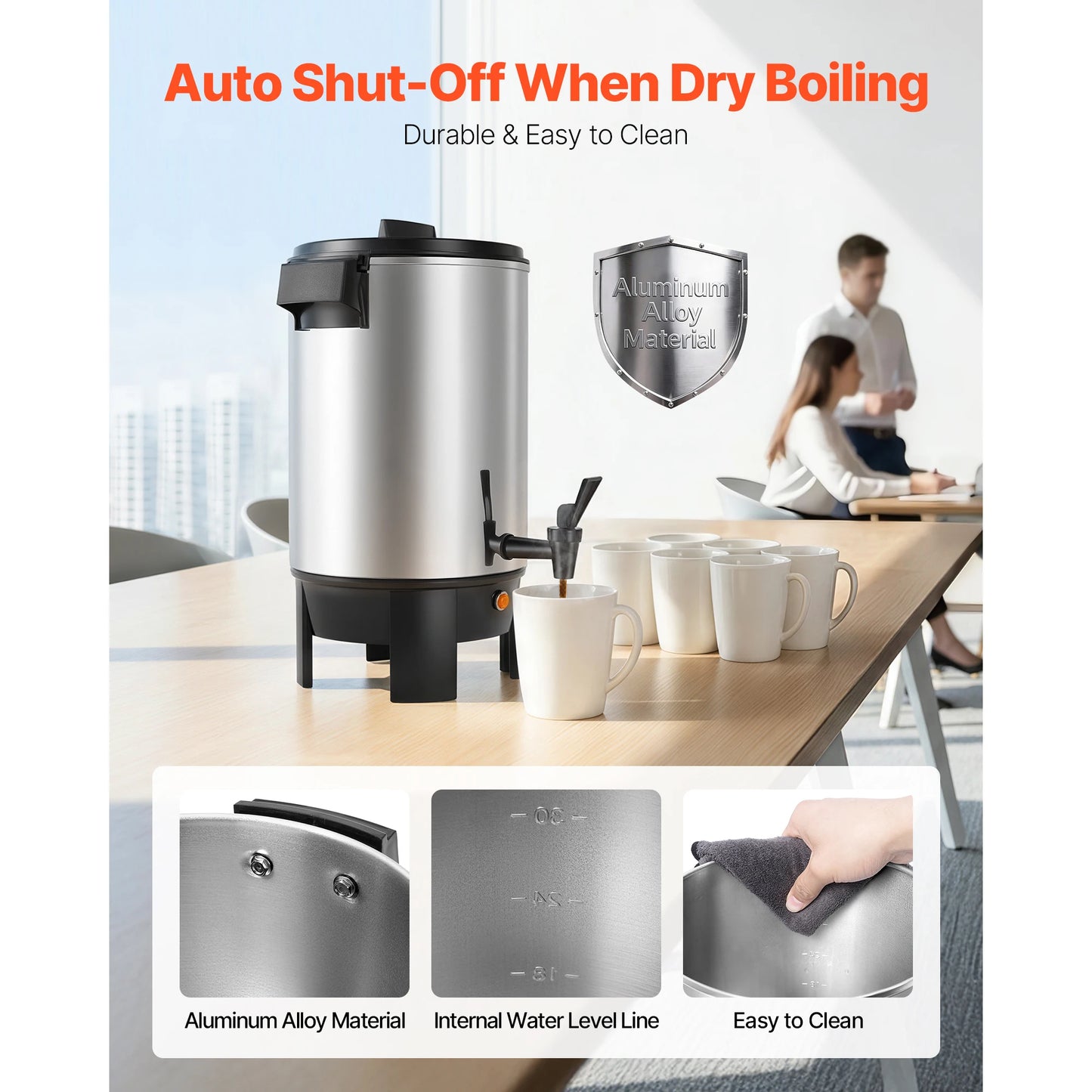 SucceBuy Commercial Coffee Urn Hot Beverage Dispenser with Dripless Faucet Quick-Brewing Coffee Maker for Catering, Party by S And B Enterprise