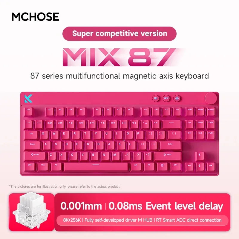 Mchose Mix87 Magnetic Swtich Keyboard Wired Gaming Keyboard 8K+256K Esport 0.08ms Low Latency E-Sports Custom Gamer Accessories by S And B Enterprise