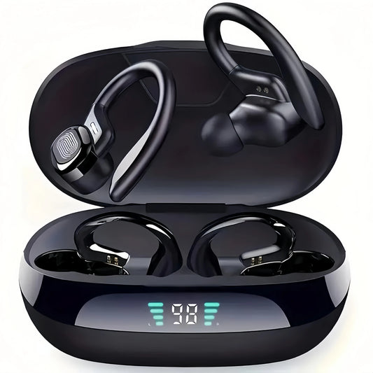 True Wireless Earbuds, Tws Headphones with Microphone, Sports Ear Clip Headphones, Stereo In-Ear Headphones with Led Display by S And B Enterprise