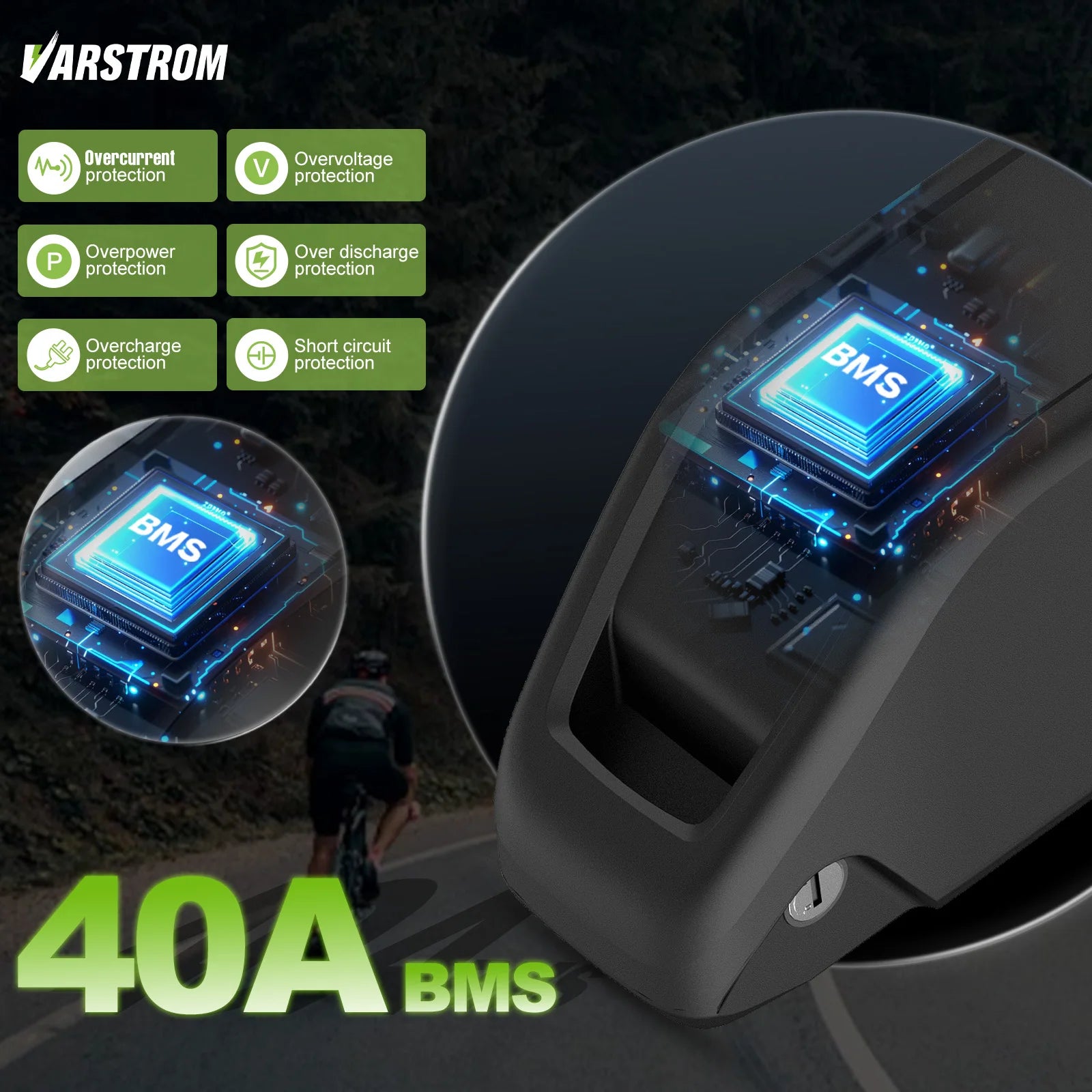 Varstrom Ebike Battery 48V 20Ah 40A BMS Downtube Pack by S And B Enterprise
