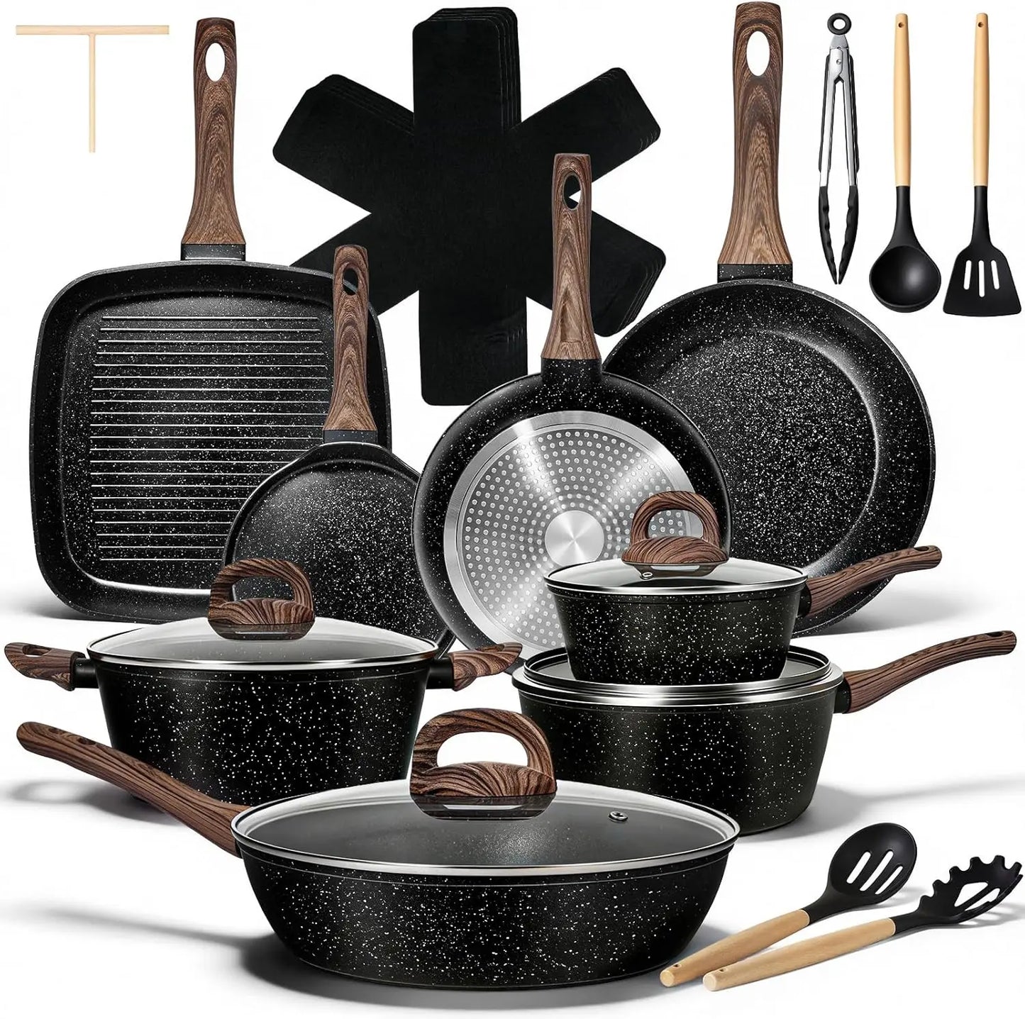 Nonstick Ceramic Cookware Set Induction Compatible PFAS Free