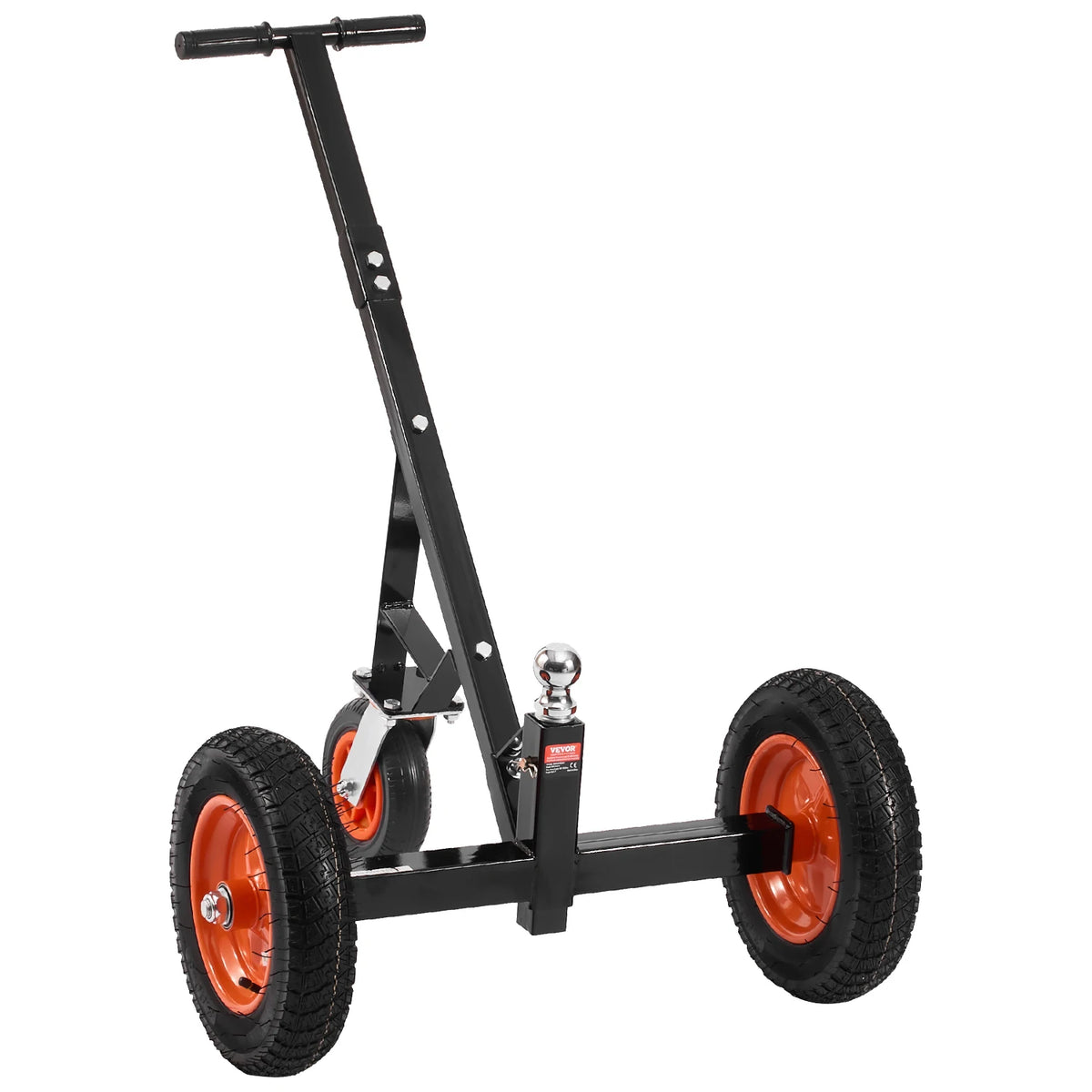 S And B Enterprise trailer dolly, carbon steel frame with orange wheels, 1000/1200 lb capacity