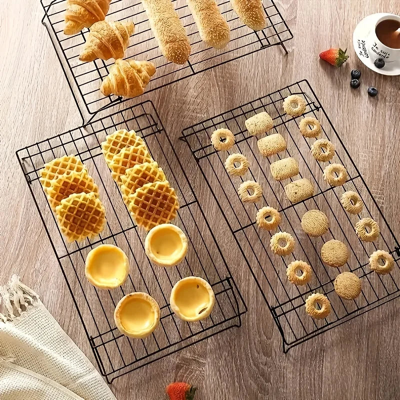 FAIS DU 1/2/3pcs Stackable Cooling Rack for Baking Nonstick Metal Cake Cooling Rack Grid Net Baking Tray Oven Cooling Rac by S And B Enterprise