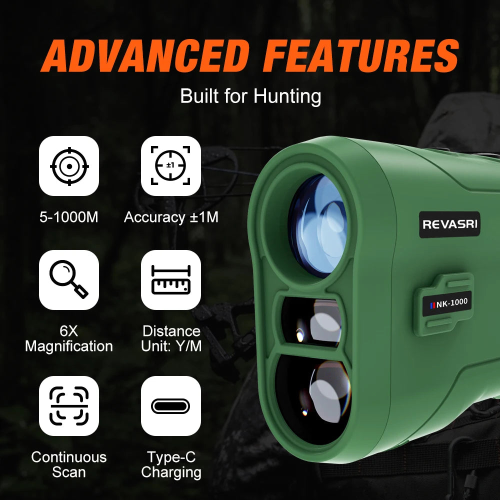 REVASRI 1000M rangefinder, green, by S And B Enterprise
