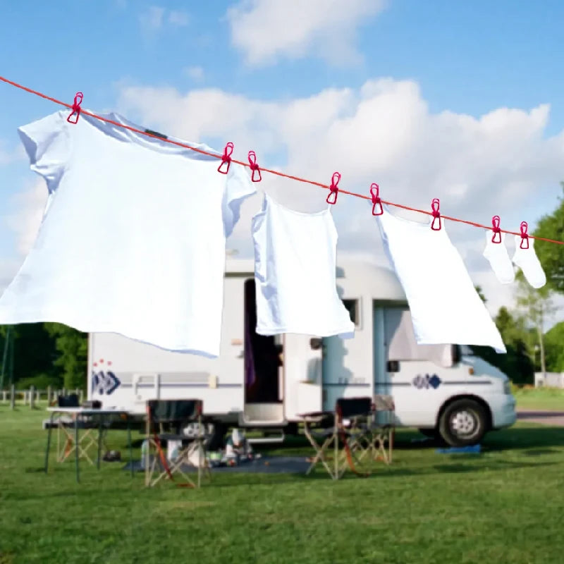 Portable Retractable Clothesline With 12 Clips For Outdoor Laundry Drying by S And B Enterprise