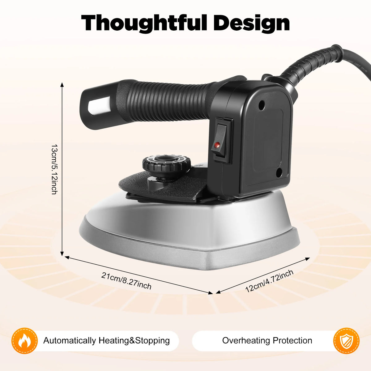 1200W Electric Steam Iron by S And B Enterprise, with black body and flexible hose
