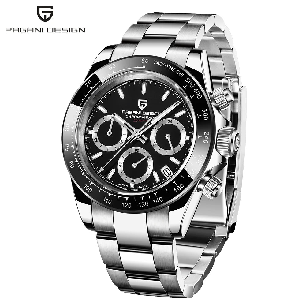 PAGANI DESIGN Mens Chronograph Quartz Watch Waterproof Wristwatch by S And B Enterprise