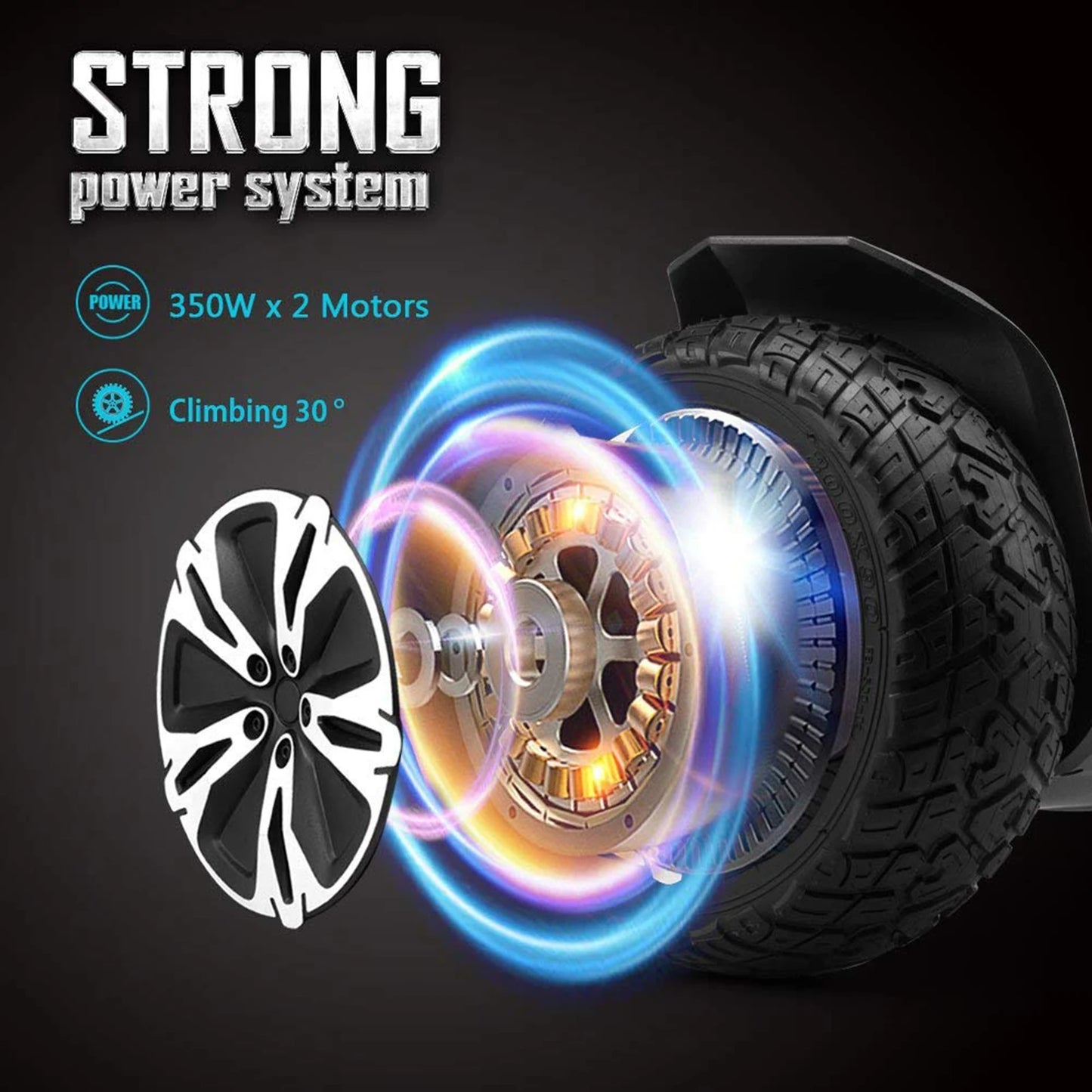 All Terrain Hoverboard With Bluetooth Speakers And LED Lights