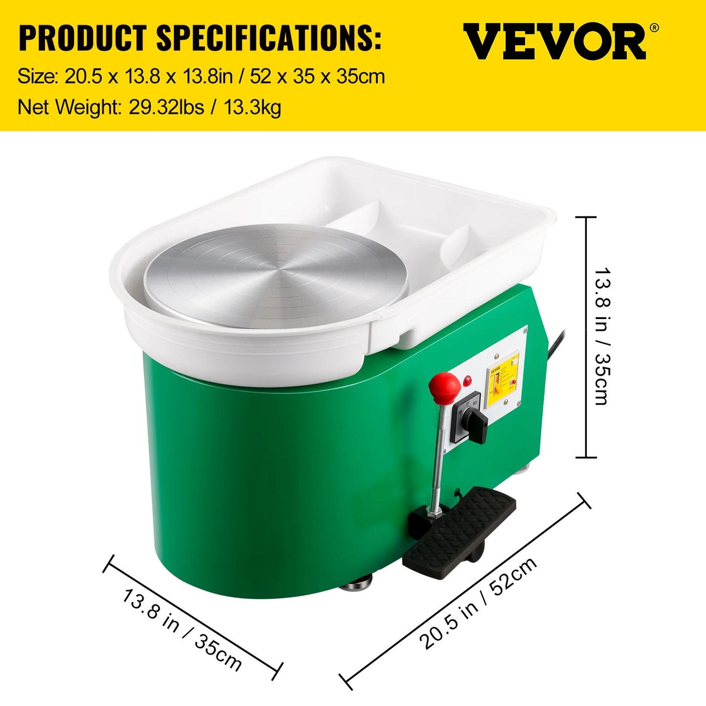 SucceBuy Pottery Wheel Machine 350W Foot Control Electric Ceramic Tool by S And B Enterprise