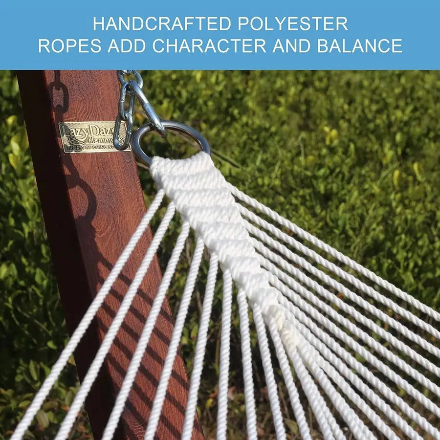 Quilted Double Hammock With Detachable Pillow For Outdoor Patio