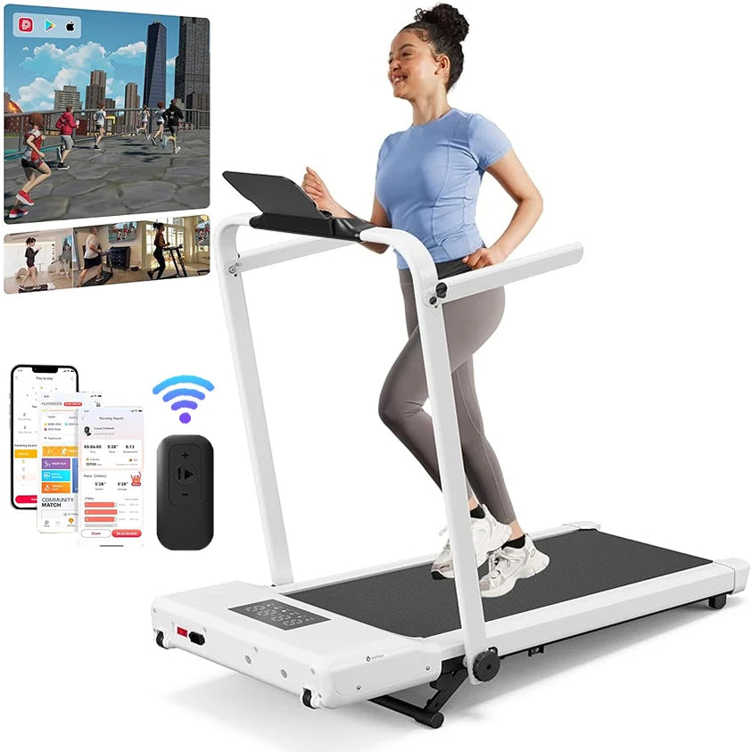 Walking Pad Treadmill With 9 Percent Incline Under Desk Foldable Bluetooth LCD