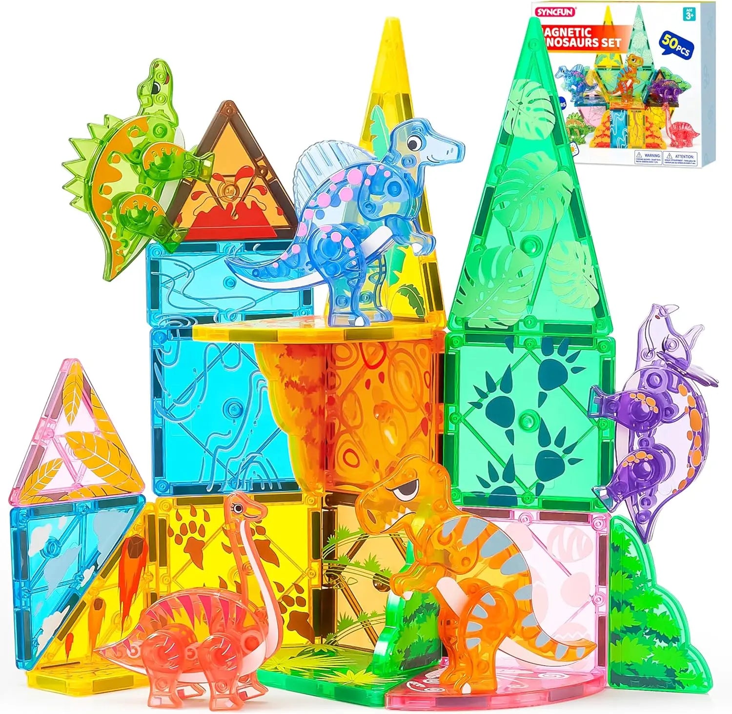 JOYFY 110/66/50 PCS Magnetic Building Tile 3D Magnet Tiles with Vehicle Construction Blocks Set for Kids Birthday Chirstmas Gift by S And B Enterprise
