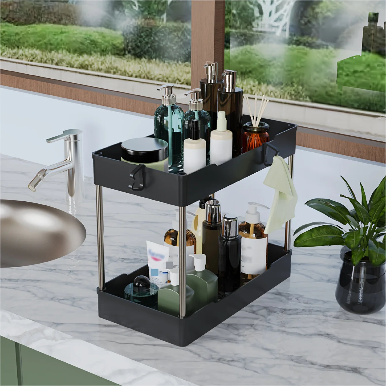 Set Of 3 Under Bathroom Sink Organizers For Cosmetics