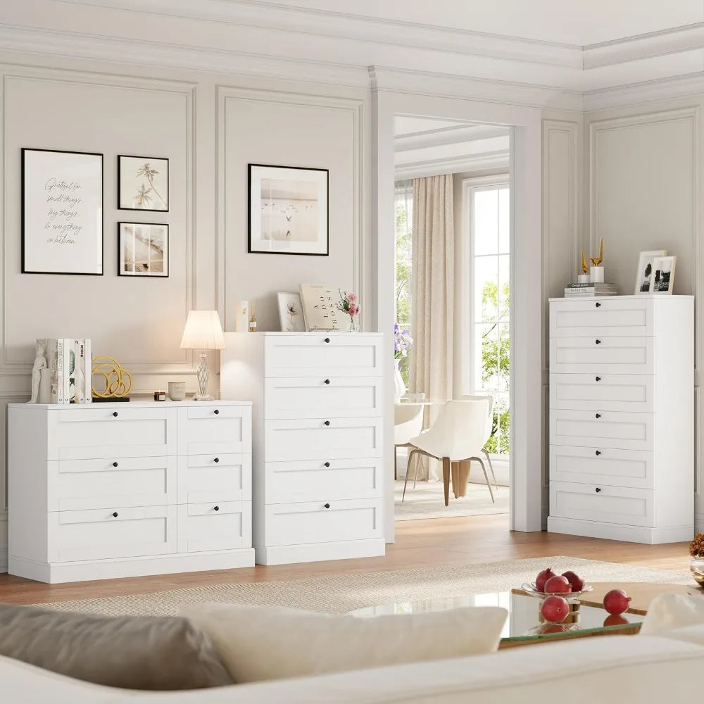 Exquisite 6-Drawer Dresser For Bedroom, Modern Vertical Storage by S And B Enterprise