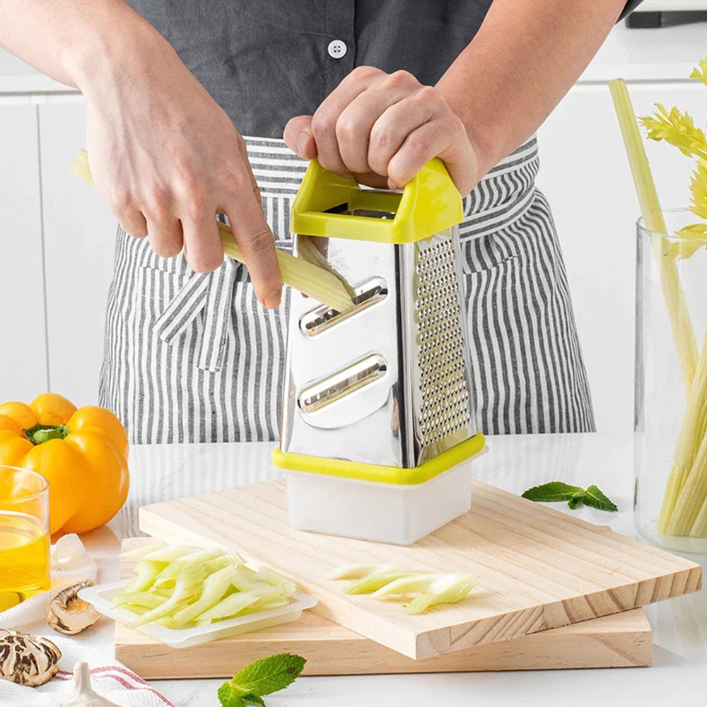 Multifunctional 4 Side Manual Vegetable Grater Chopper Stainless Steel by S And B Enterprise