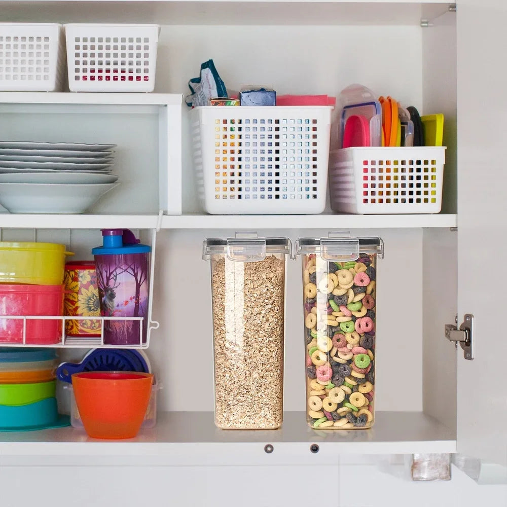 Clear Plastic Cereal Dispenser With Pour Spout Pantry Storage