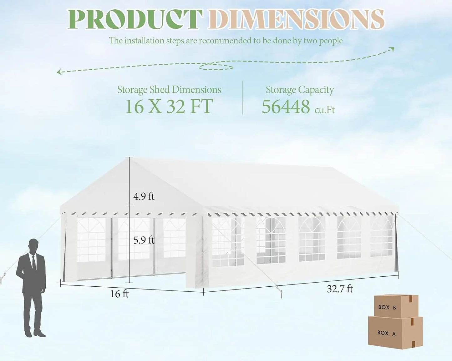 AmerLife Party Tent With Sidewalls Easy Setup