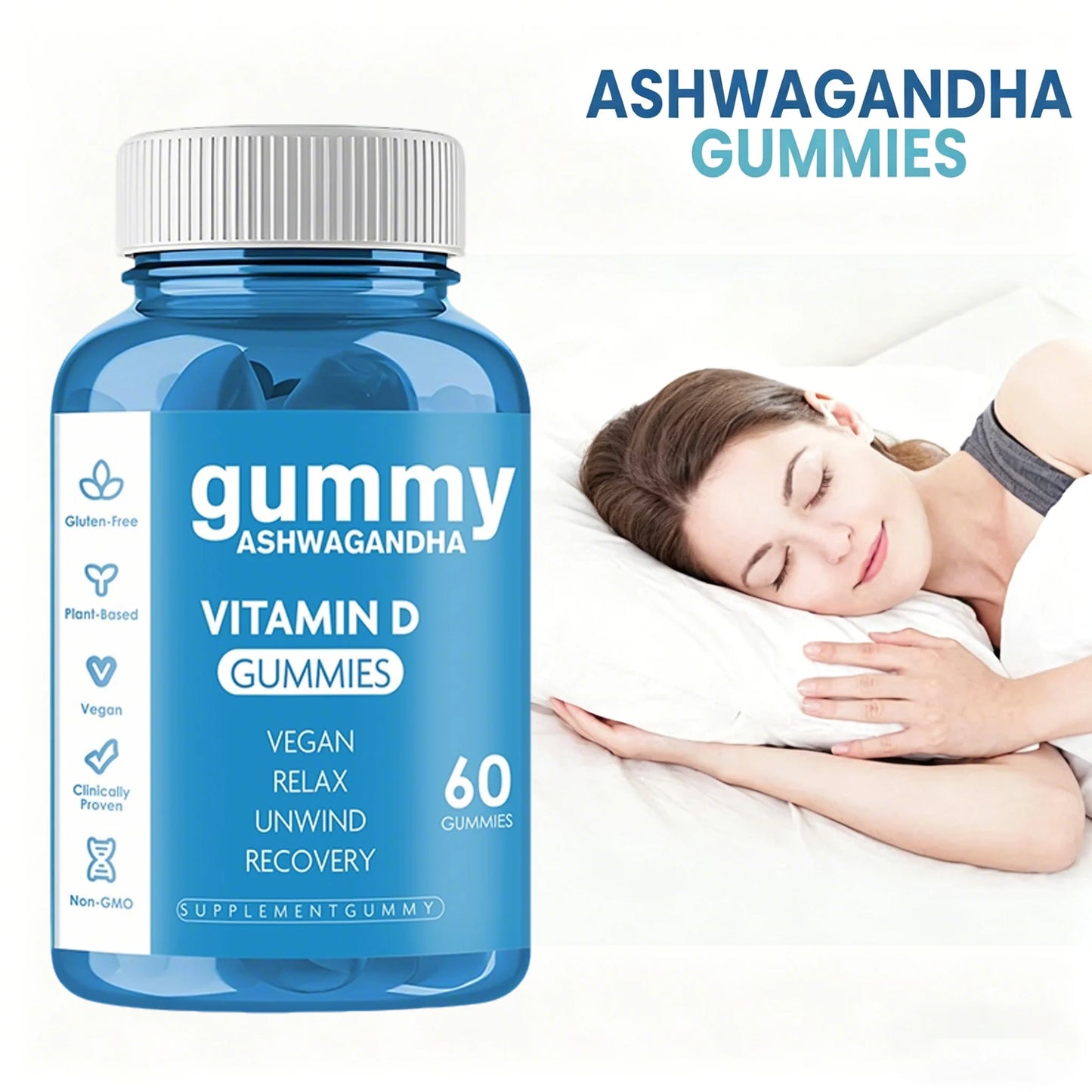 Ashwagandha Vitamin Gummies Stress Relief Sleep Support Concentration