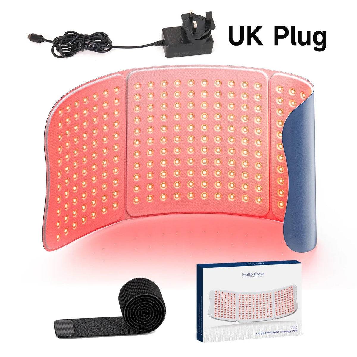 Large red light therapy body mat by S And B Enterprise with 264 LED 660nm/850nm, 30''x12'', UK plug