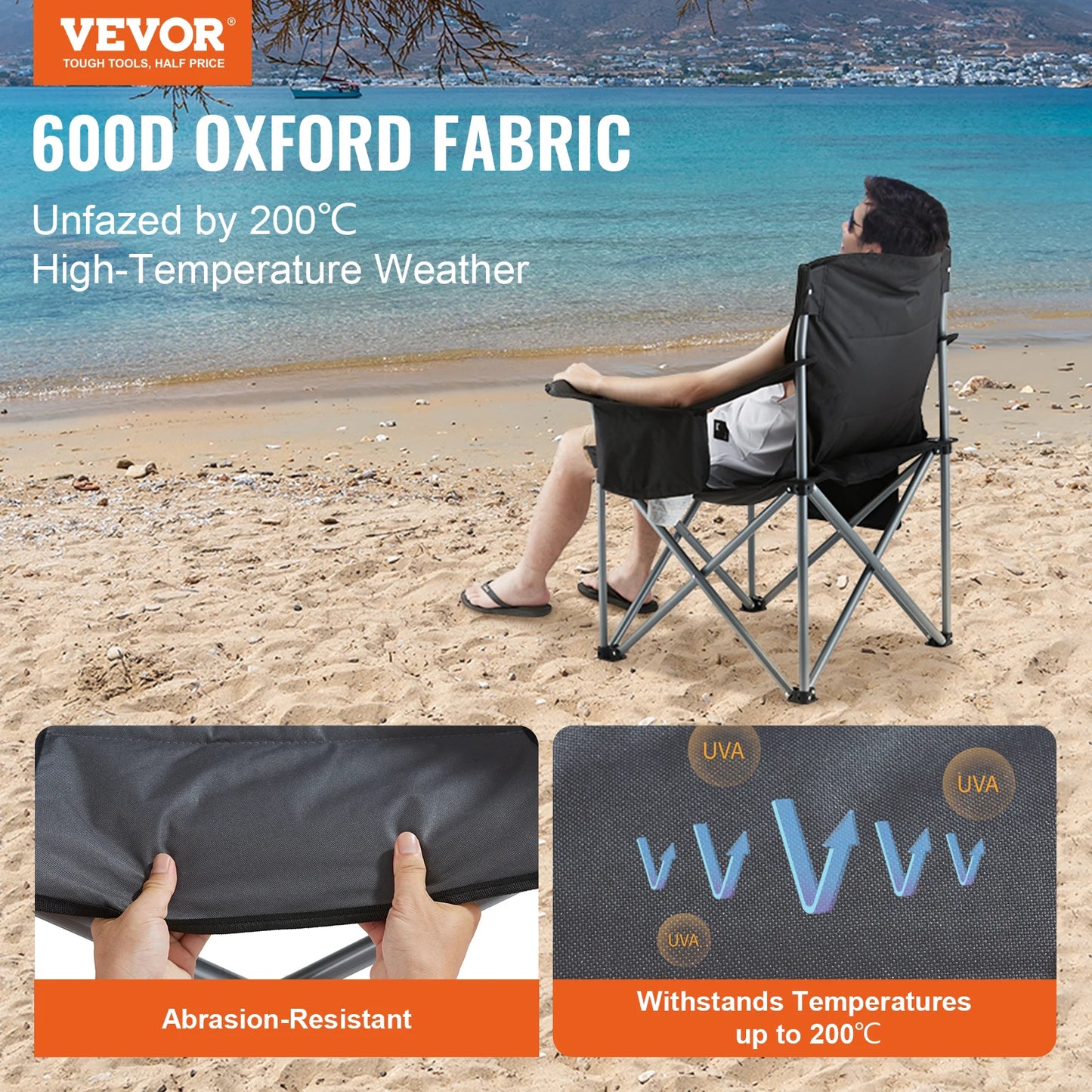 SucceBuy Ultralight Outdoor Folding Camping Chair 350lbs Capacity