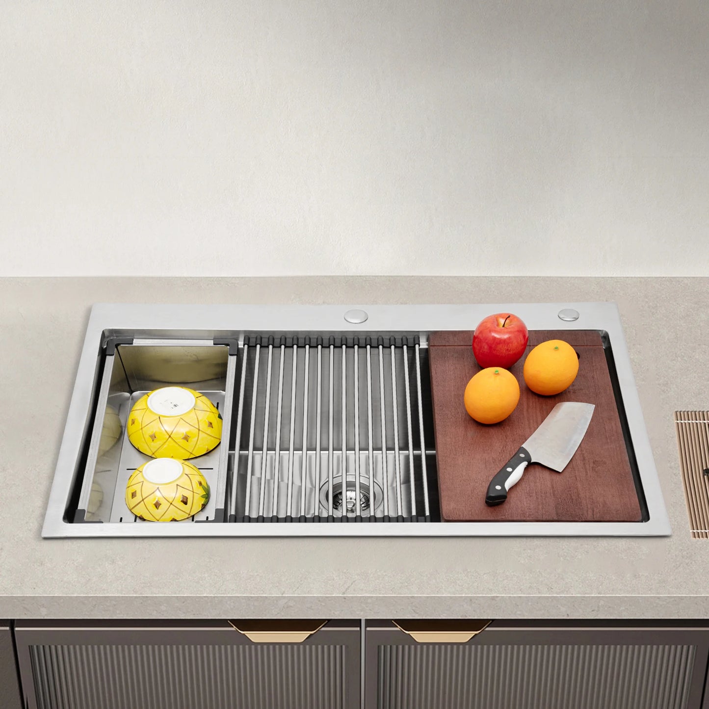 Bymaocar 304 Stainless Steel Kitchen Sink Drop In Single Bowl