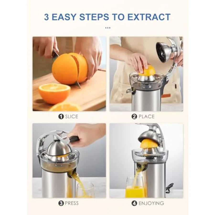SHXI Electric Citrus Juicer Squeezer With Dual Cones AntiDrip