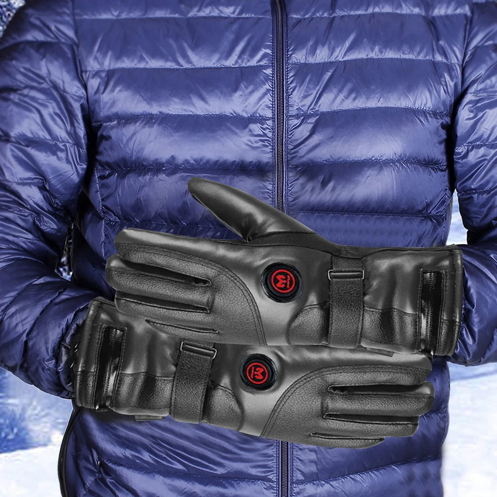 APWIKOGERCN Rechargeable Heating Gloves Waterproof Thermal Touchscreen Outdoors