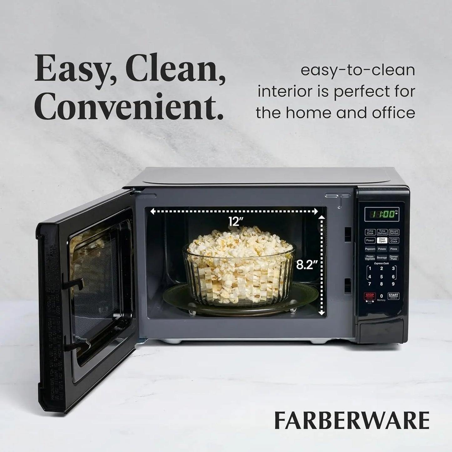 700W Countertop Microwave Oven Auto Cook Defrost Child Safety Lock