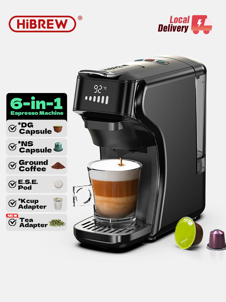 HiBREW 6in1 Capsule Coffee Machine H1B Nespresso Dolce Gusto Compatible